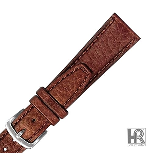 Hadley Roma MS788 20mm Regular Brown Shrunken Grain Leather Men's Watch Band