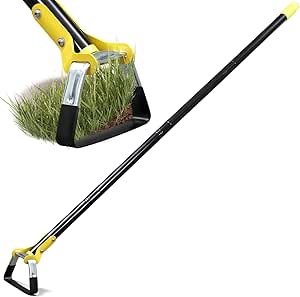 Harrms Garden Hoe Long Handle 137cm, Garden Hoes for Weeding, Digging Hoe Metal Heavy Duty with Sharp Metal Blade, Gardening Tools Hand Rake Garden Accessories for Loosening, Aerating and Weeding Soil