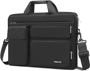 MOSISO Laptop Shoulder Bag Compatible with MacBook Air 13 inch M3 M2 M1 2024-2018/Pro 13 inch 2024-2016/Surface Pro 9/8/7/X with 2 Raised&1 Flapover&1 Horizontal Pocket&Handle&Belt, Black