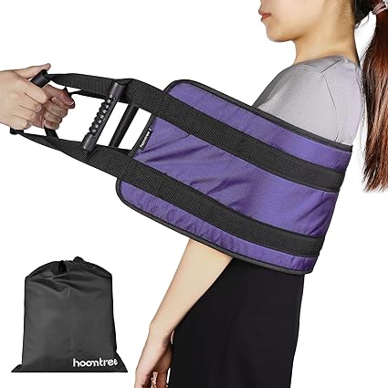 Transfer Nursing Sling for Patient,49.5'' Non-Slip Gait Belt with Padded Handles,Gait Belts Transfer Belts for Seniors,Mobility Standing and Lifting Aid for Disabled, Elderly, Injured Pet (Purple)