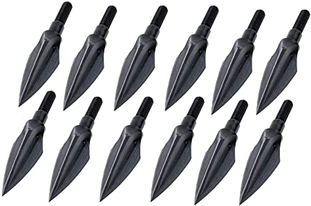 XHYCKJ 125 Grain Broadhead Hunting or Small Game Broad Head, Vopa 3 Fixed Blade Arrow Head Tip Points for Compound Bow Crossbow Recurve Shaft, Pack of 12