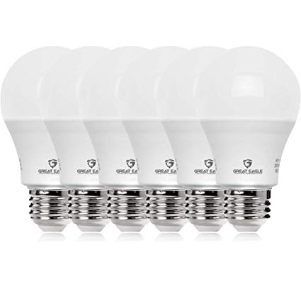 Great Eagle 100W Equivalent LED Light Bulb 1575 Lumens A19 4000K Cool White Non-Dimmable 15-Watt UL Listed (6-Pack)