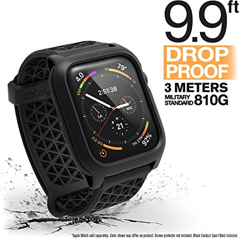 Catalyst Case for Apple Watch Series 5 and Series 4 44mm, Buckle Edition, Drop Proof 9.9ft, ECG and EKG Compatible, Sport Band, Breathable, Rugged, Drop Proof for Apple Watch Case, Stealth Black