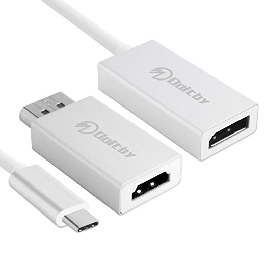 Doitby USB C To Displayport Adapter DisplayPort To HDMI Adapter Type C To HDMI Adapter MacBook Pro, Dell XPS, iMac, Surface Book, Pixelbook, Galaxy Book,ect (4K 60Hz,Thunderbolt 3 Compatible)