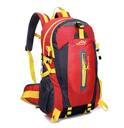 Sagton 40L Outdoor Hiking Camping Waterproof Nylon Travel Luggage Rucksack Backpack Bag (red)
