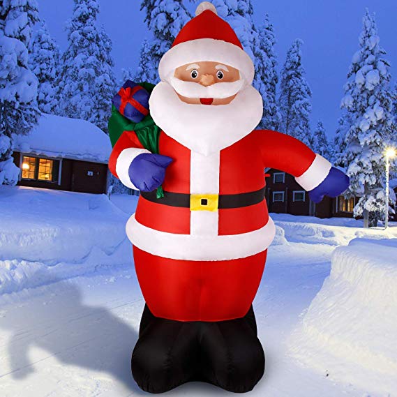 Albrillo Christmas Inflatables Santa Clause 8 Foot, Blow Up Christmas Decorations Outdoor with LED Lights, Decor for Yard Party Garden Patio New Year