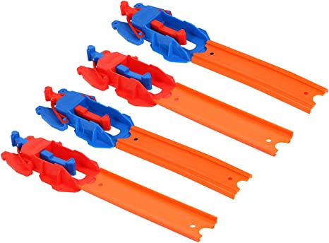 Hot Wheels Tracks Expansion Packs Track Pieces & Connectors 2 Blue 2 Red (Launcher), One Size