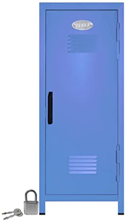 Mini Locker with Lock and Key Pastel Blue -10.75" Tall x 4.125" x 4.125"