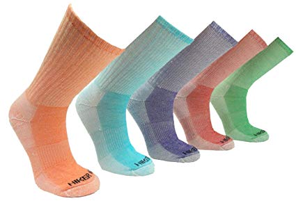 Womens Merino Wool Colorful Hiking Socks (3 PK)