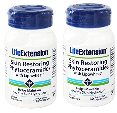 Life Extension Skin Restoring Phytoceramides 30 Liquid Capsules (Pack of 2)