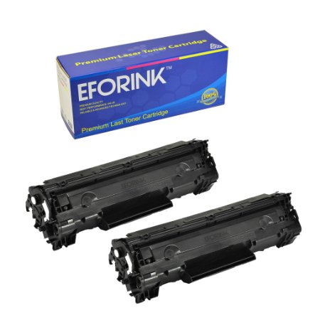 EFORINK Compatible Black Laser Toner Cartridge for HP Laserjet CE285A (85A) P1102W, M1130, M1210 -- 2 Pack
