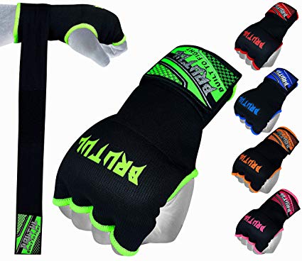 Brutul Padded Inner Gel Gloves Training Gel Elastic Hand Wraps for Boxing Gloves Quick Wraps Men & Women Kickboxing Muay Thai MMA Bandages Wrist Wrap Protector Handwraps (Pair)
