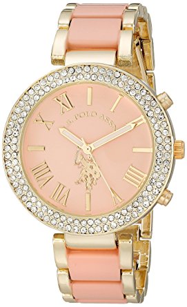 U.S. Polo Assn. Women's USC40063 Gold-Tone and Pink Bracelet Watch