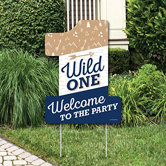 Big Dot of Happiness He’s a Wild One - Party Decorations - 1st Birthday Party Welcome Yard Sign