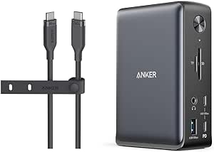 Anker USB4 Gen 2 Cable, 20 Gbps Data Transfer, 4K HD Display, 3 ft Bio-Based 240W Charging USB C to USB C Cable&Anker Docking Station, Anker 575 USB-C Docking Station (13-in-1)