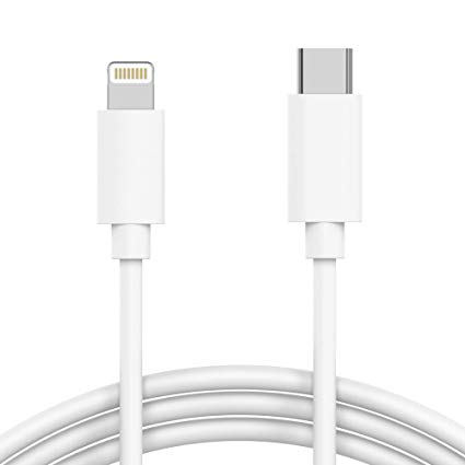Lightning to USB C iPhone Charger Lightning Cable 3ft by TalkWorks | Power Delivery (PD) Heavy Duty MFI Certified Apple Charger Short iPhone Cord for iPhone 11, XR, XS, X, 8, 7, 6, 5, iPad - White