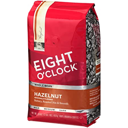 Eight O'Clock Whole Bean Coffee, Hazelnut, 33 Ounce