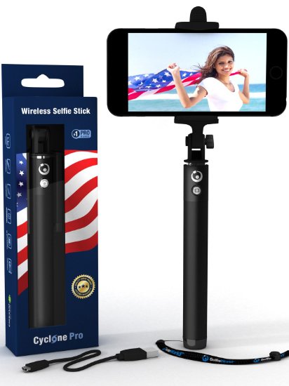 Selfie Stick, Bluetooth (Made With Advanced USA Technology) Monopod - Designed For iPhone (iOS 5.0 ), Samsung Galaxy, Note, Android Cellphones (4.2 )