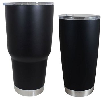 Craft Connections 30 & 20 Oz Vacuum Insulated Stainless BOSS Tumbler Set with Lids - Matte Black