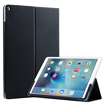 iPad Pro Case, iPad Pro 12.9 Case, ULAK Folio Slim Smart Cover Case Stand with Auto Wake/Sleep Feature for Apple iPad Pro 12.9 inch (2015) Black