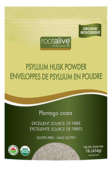 Rootalive Organic psyllium husk powder 1 lb.