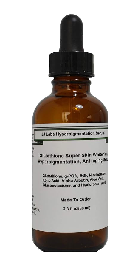 Glutathione Super Skin Brightening, Anti Aging Serum with Hyaluronic Acid (2.3oz).