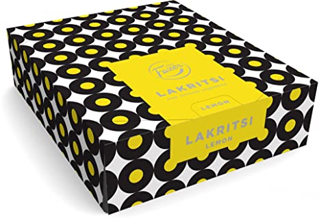 Fazer Lemon lakritsi - Original - Finnish - Filled - Black Licorice - Liquorice - Box - 30 Sticks x 20 g