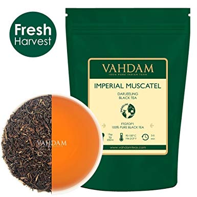 Imperial Muscatel Darjeeling Tea Leaves (50 Cups) 3.53oz - Bodied, Aromatic & Rich,Second Flush Harvest, 100% Pure Unblended Darjeeling Tea,Grown & Shipped Direct from India