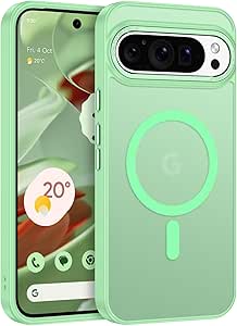 BENTOBEN for Google Pixel 9 Pro XL Case, Upgraded Pixel 9 Pro XL Magnetic Case [Compatible with MagSafe], Translucent Matte Slim Shockproof Protective Cover for Pixel 9 Pro XL 6.8 inch, Matcha Green