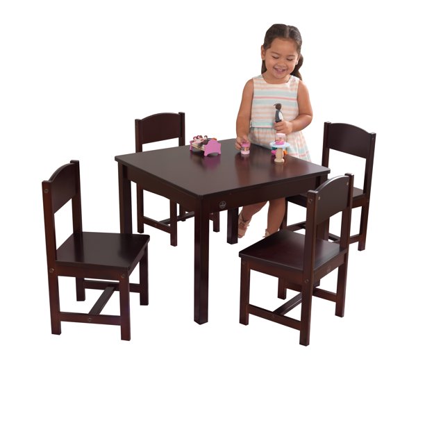 KidKraft Farmhouse Table & 4 Chair Set - Espresso