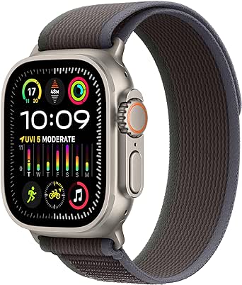 Apple Watch Ultra 2 [GPS   Cellular 49mm] Smartwatch with Rugged Titanium Case & Blue/Black Trail Loop S/M. Fitness Tracker, Precision GPS, Action Button, Extra-Long Battery Life, Carbon Neutral