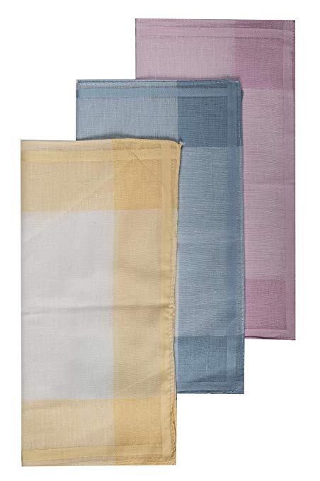 Q.T. Bamboo Cotton Handkerchiefs for Women Pretty Pastels - Pack of 12