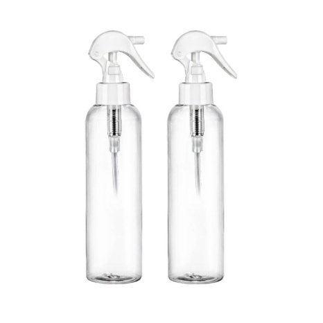 MoYo Natural Labs Large Mist Spray Bottle with Trigger - 8 oz spray mist bottle 2 Pack Clear Refillable Spray Mist Bottle