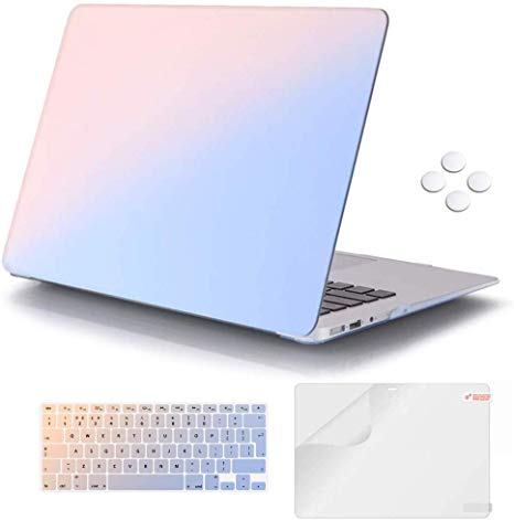 iCasso MacBook Air 13 inch Case for Model: A1369/A1466 2010-2017 Release, Ultra Slim Plastic Soft-Touch Hard Shell Snap On Cover, Colorful Gradient