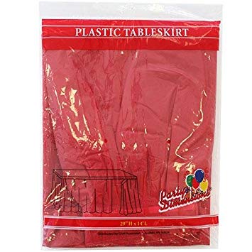 Plastic Table Skirts - 13 Colors- Pack of 2 Select Color: Red