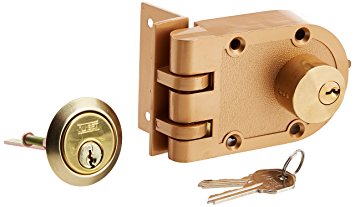 NU-SET 2125-3 Jimmy Proof Style Inter Locking Deadbolt Lock with Double Cylinder, Bronze