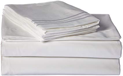 Sweet Home Collection Supreme 1800 Series 4pc Bed Sheet Set Egyptian Quality Deep Pocket - King, White