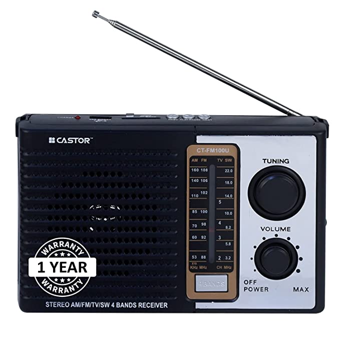 iBELL CTFM100U Portable FM Radio, USBSDMP3 Player & Dynamic Speaker 4 Band,Black