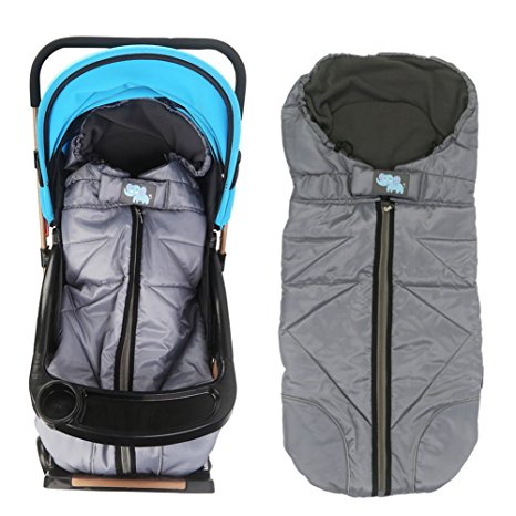 Lemonda Winter Outdoor Tour Waterproof Baby Infant Universal Stroller Sleeping Bag Warm Footmuff Sack,Anti-kicking Sleeping Nest,Wearable Stroller Blanket (Grey)
