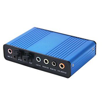 HDE 6 Channel 5.1 Surround Sound USB 2.0 External Optical Audio Sound Card Adapter for PC Laptop