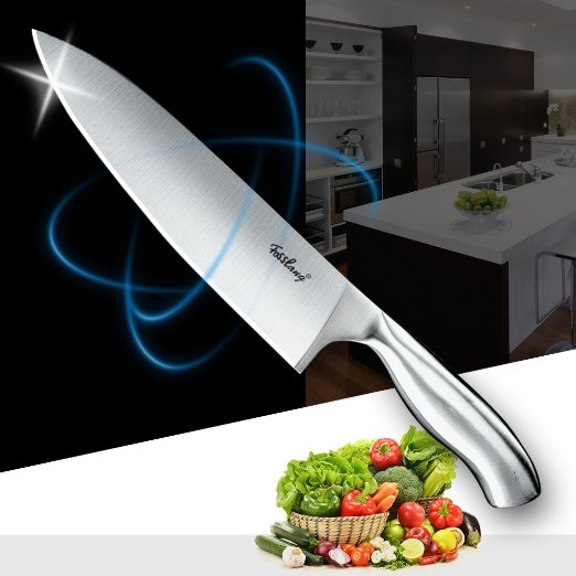 Chef Knife Stainless Steel 8-inch Blade Kitchen Knives Forged High-carbon Chefs Knife Fasslangreg All Stainless Steel Multipurpose with 8-inch Long Handle ABS-HANDLE