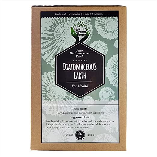 Ten Green Fingers Organic 100% DE Pure Fresh Water Diatomaceous Earth Bag Food Grade Pet Friendly by HJP (6lb.)