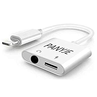 PANYJE Headphone Jack Adapter 2 in 1 Adapter with Earphone Adapter -White
