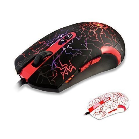 Redragon M701 Lavawolf 3500 DPI Optical Gaming Mouse for PC 7 Programmable Buttons Omron Micro Switches Black