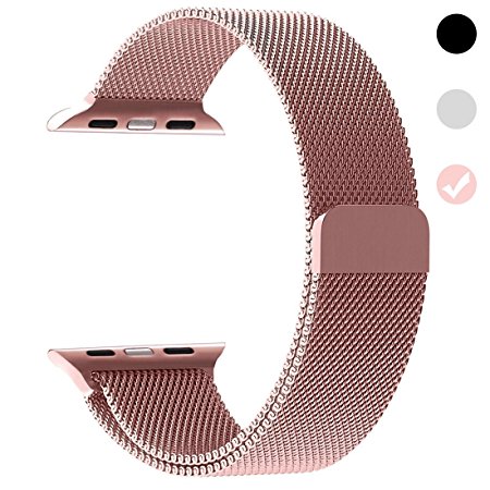 Ferdery Stainless Steel Band Mesh Milanese Loop Bracelet Strap Replacement Band with Magnetic Closure Clasp for Apple Watch Series 1 Series 2 Sport&Edition
