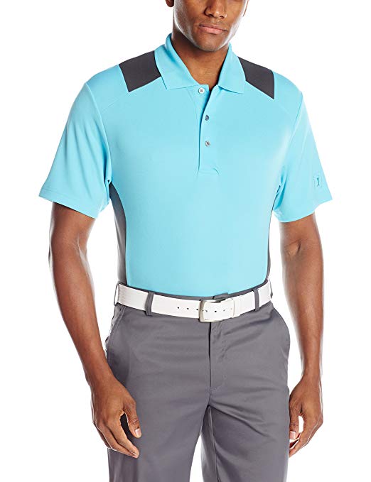 PGA TOUR Men's Short Sleeve Airflux Color Block Polo Shirt