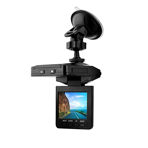 Btopllc On Dash Video Car Video 2.5 inch TFT LCD DVR Camera / DVR Recorder Rotatable LED Screen Car Driving Video Recorder with IR, USB Charging Slot, SD Card Slot (Memory Card is not included)