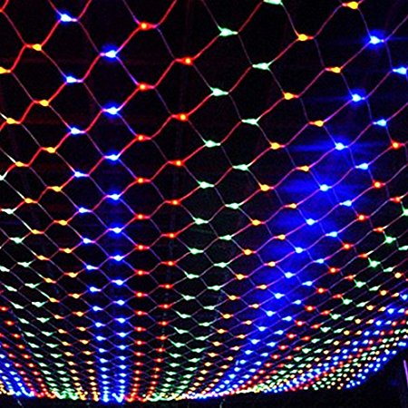Bestface® 3m x 2m 200 LED Clear Net Lights Fairy Lights Outdoor Party Christmas Xmas Wedding Home Garden Decorations 8 Modes for Flashing (Colorful)