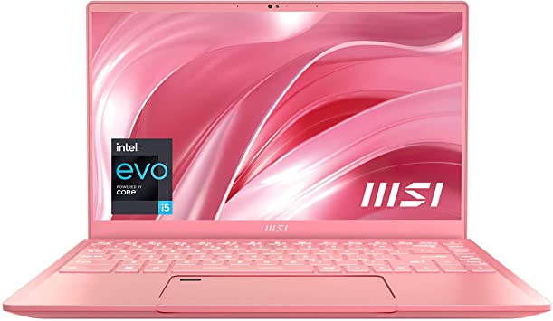 MSI Prestige 14 Evo Professional Laptop: 14" FHD Ultra-Thin Bezel Display, Intel Core i5-1135G7, Intel Iris Xe, 16GB RAM, 512GB NVMe SSD, Thunderbolt 4, Win10 Home, Intel Evo, Rose Pink (A11M-287)