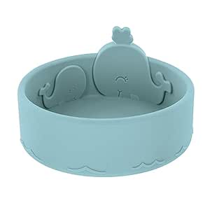 Nuby Animal Friend Silicone Round Bowl - Toddler Bowl - 6  Months - Blue Whale Bowl